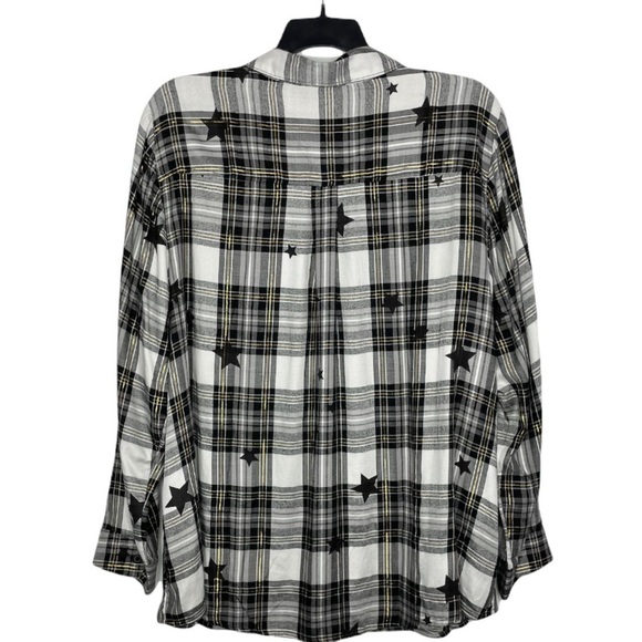 Lane Bryant No-Peek Button-Front Plaid Star Print Top Shirt NWT - Picture 3 of 13